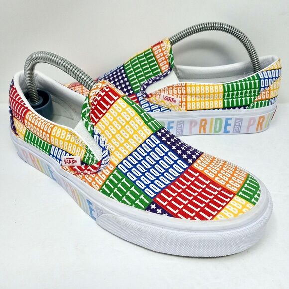 Vans Shoes - Vans Slip On Sneakers Women's 7 / Men's 5.5 LGBTQ+ Pride Rainbow Checkerboard